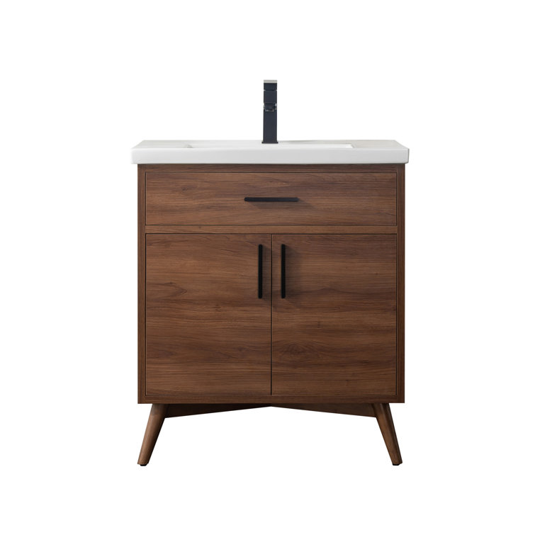 Mercury Row® Binford 30'' Single Bathroom Vanity with Ceramic Top